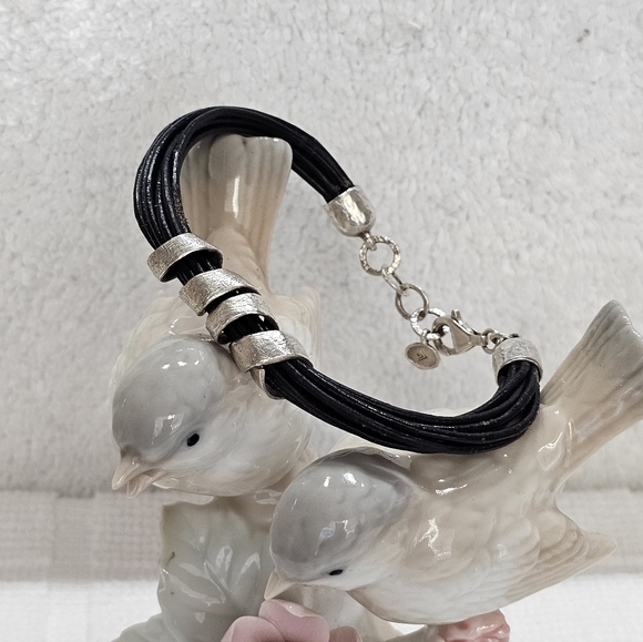 Silpada Leather and 925 Silver Bracelet Adjustable - Picture 7 of 16